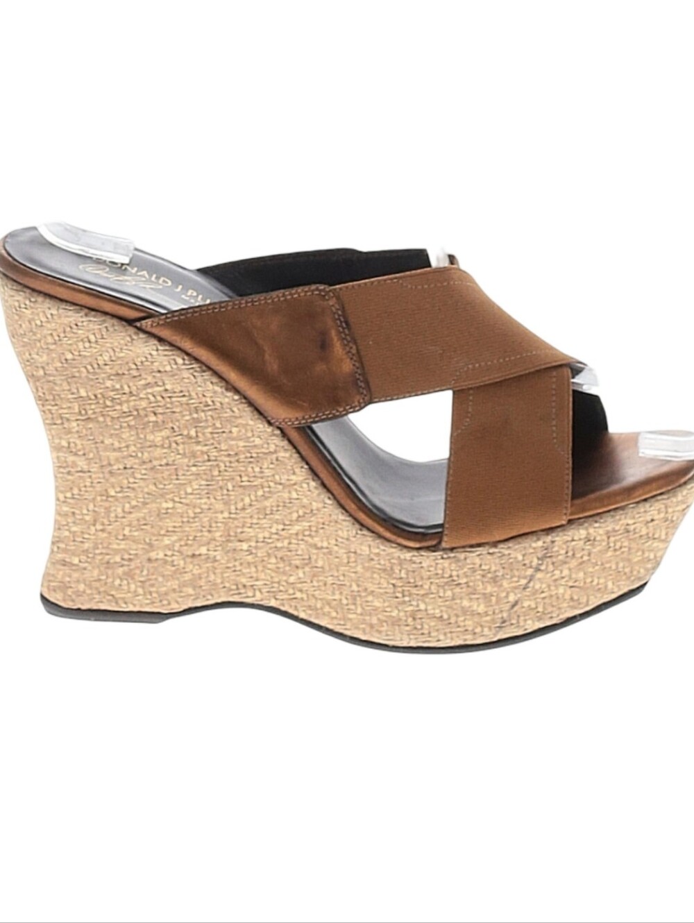 Donald J Pliner metallic gold espadrille wedge Platform Sandal Size 9.5
